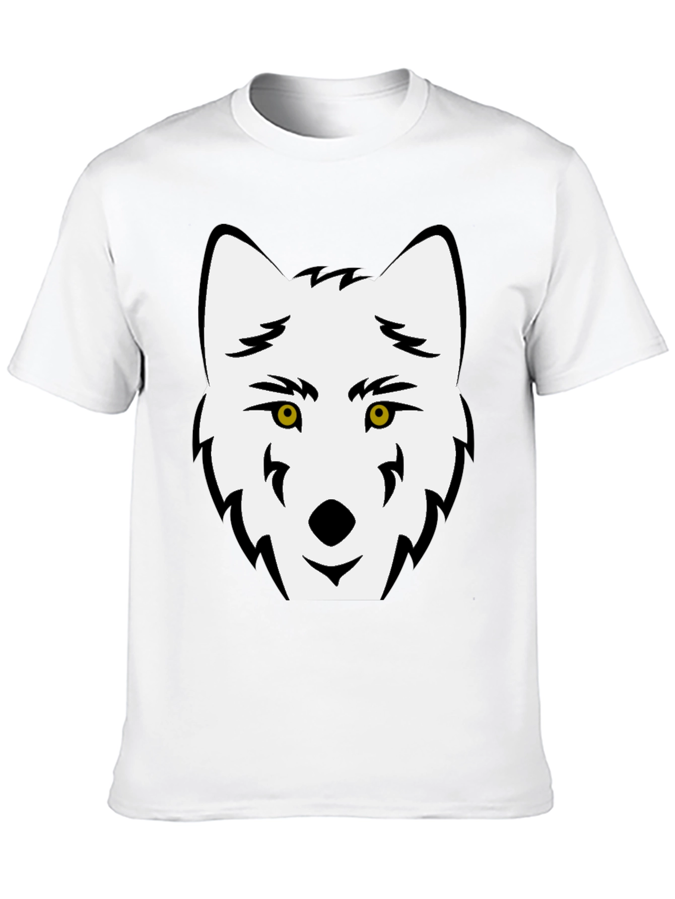 Wolf Graphic Tee - Black Cotton Blend Casual Shirt