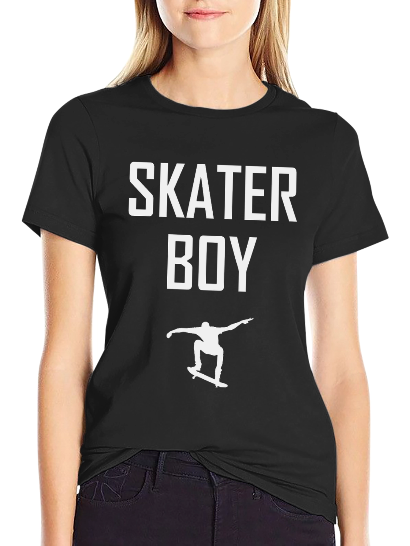 Skater Boy Graphic Tee - Cool Black T-Shirt