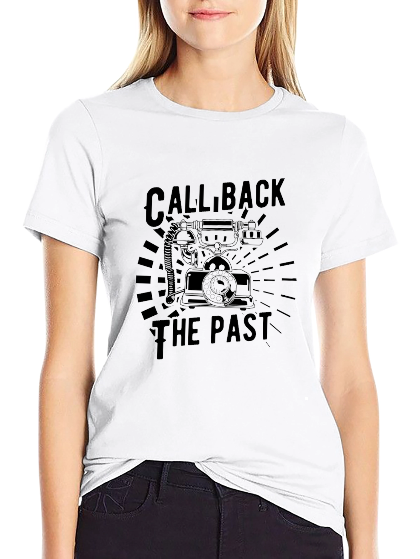 Retro Call Back The Past Black T-Shirt