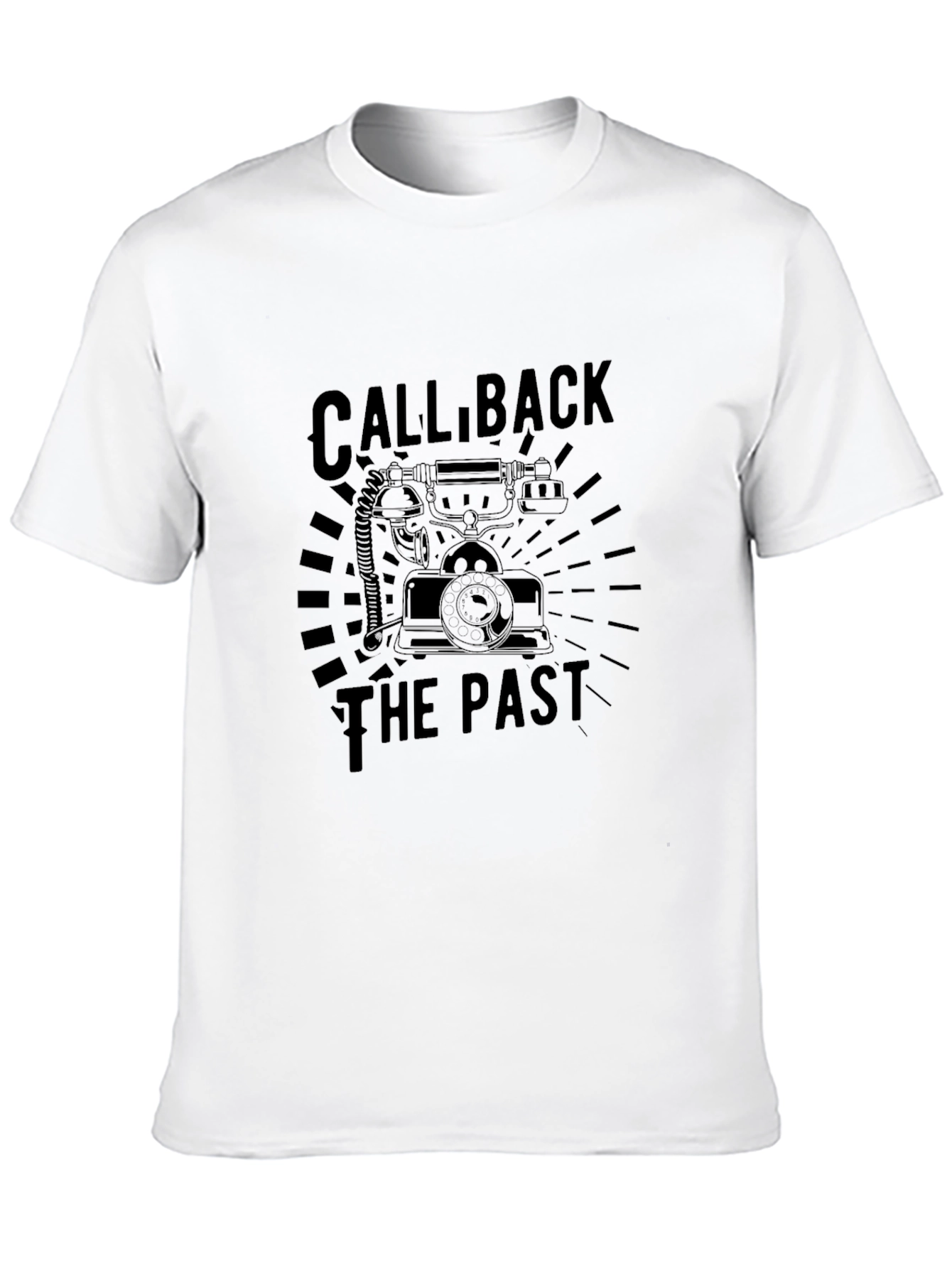 Retro Call Back The Past Black T-Shirt