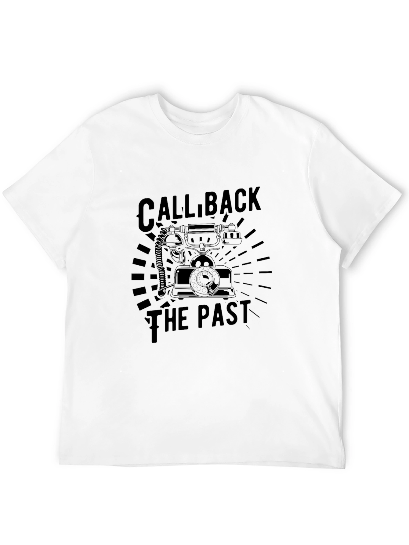 Retro Call Back The Past Black T-Shirt