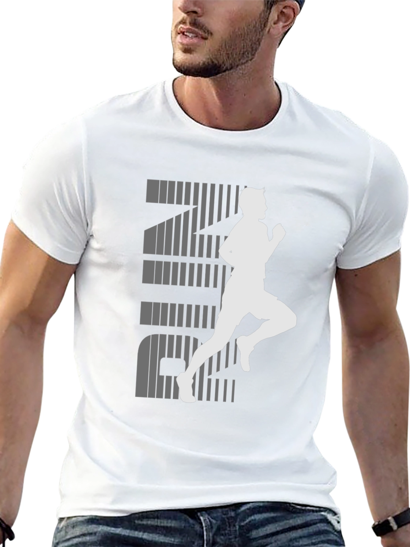 Mens Running Graphic Tee - Black