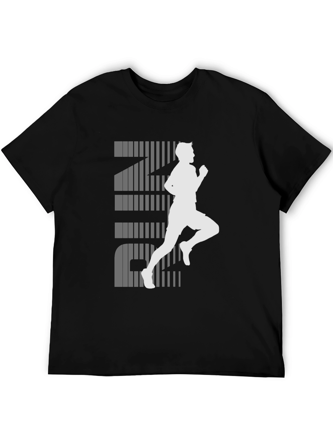Mens Running Graphic Tee - Black