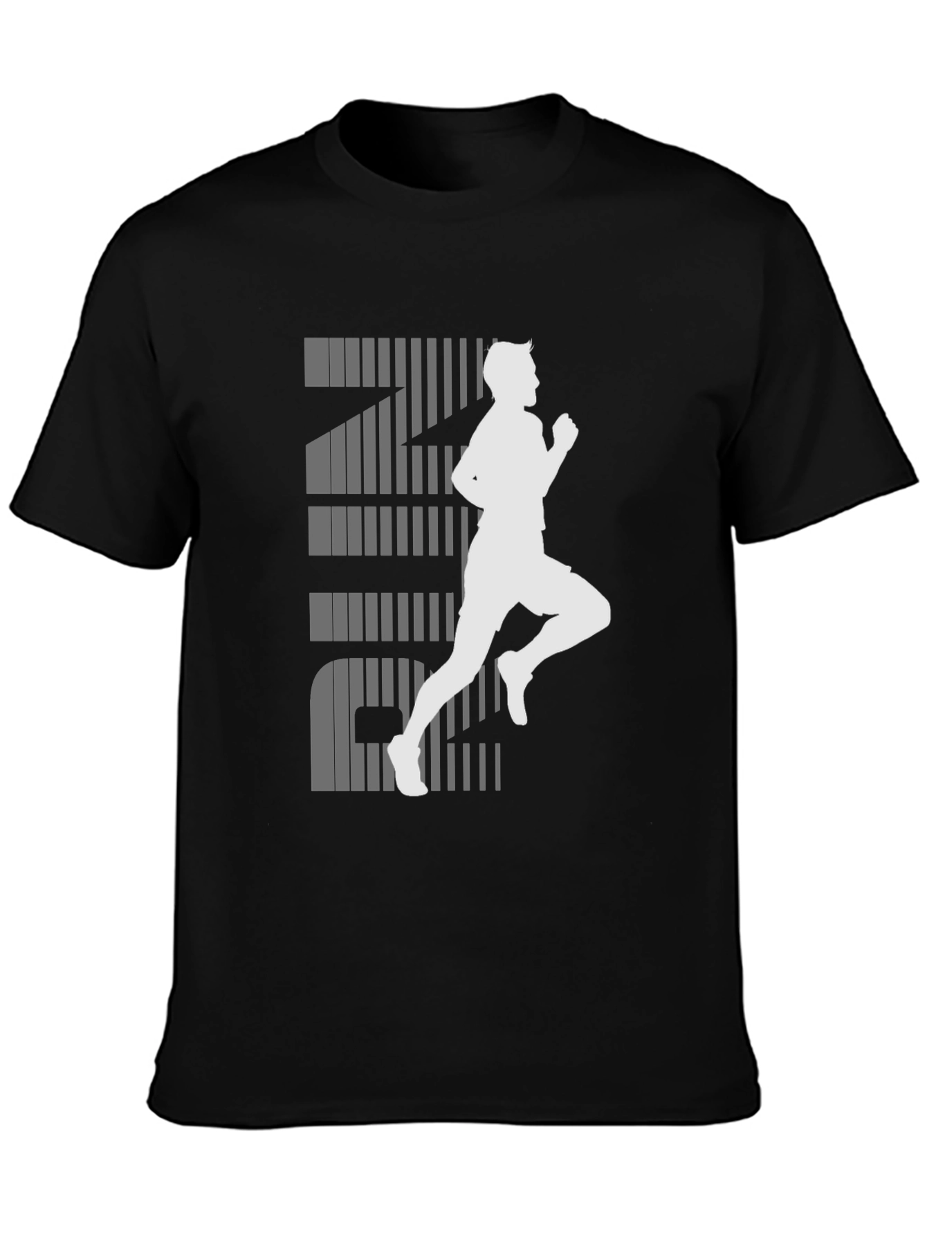 Mens Running Graphic Tee - Black