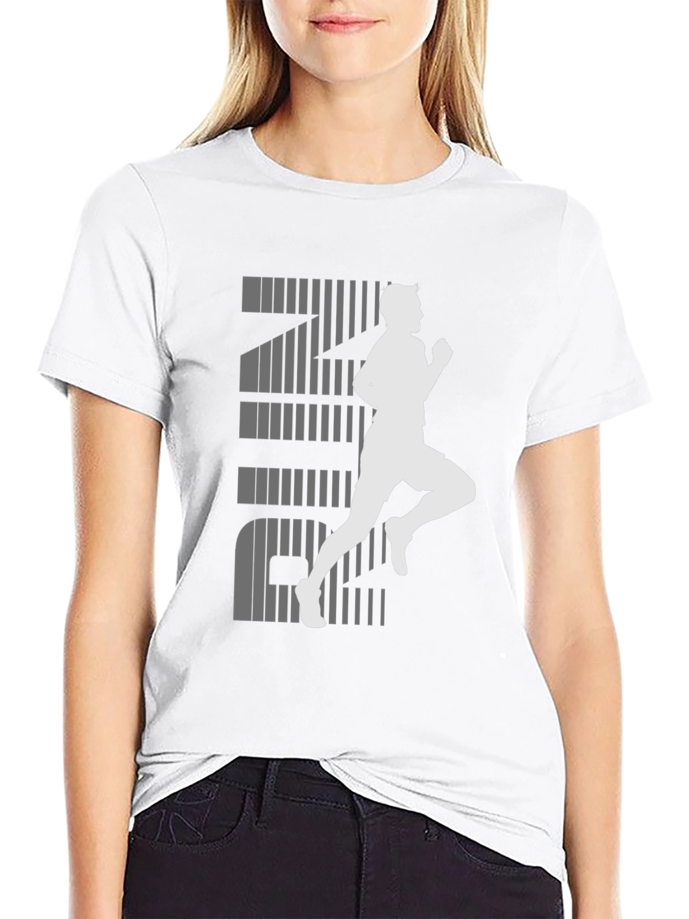 Mens Running Graphic Tee - Black