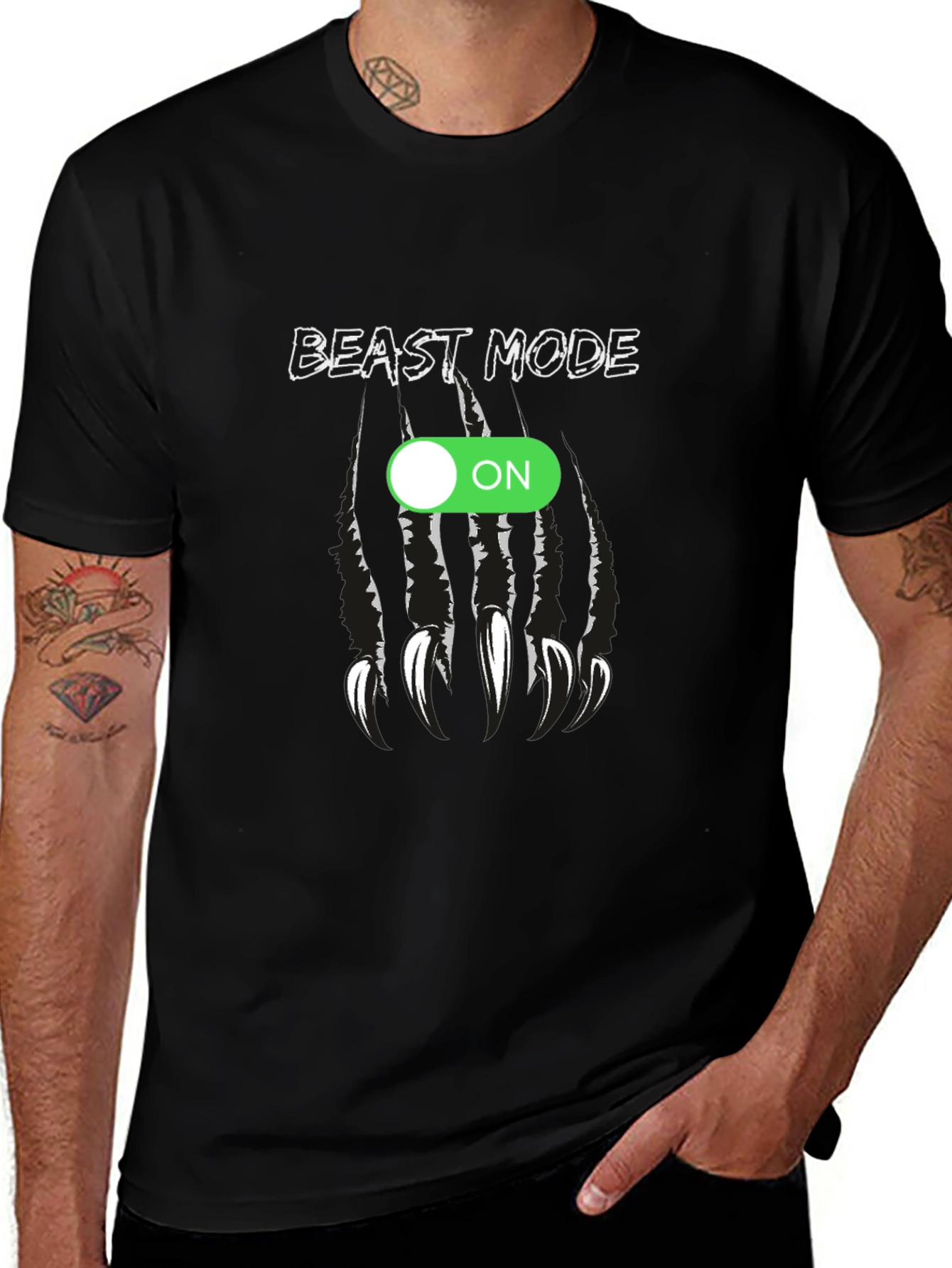 Beast Mode ON Graphic Tee - Black
