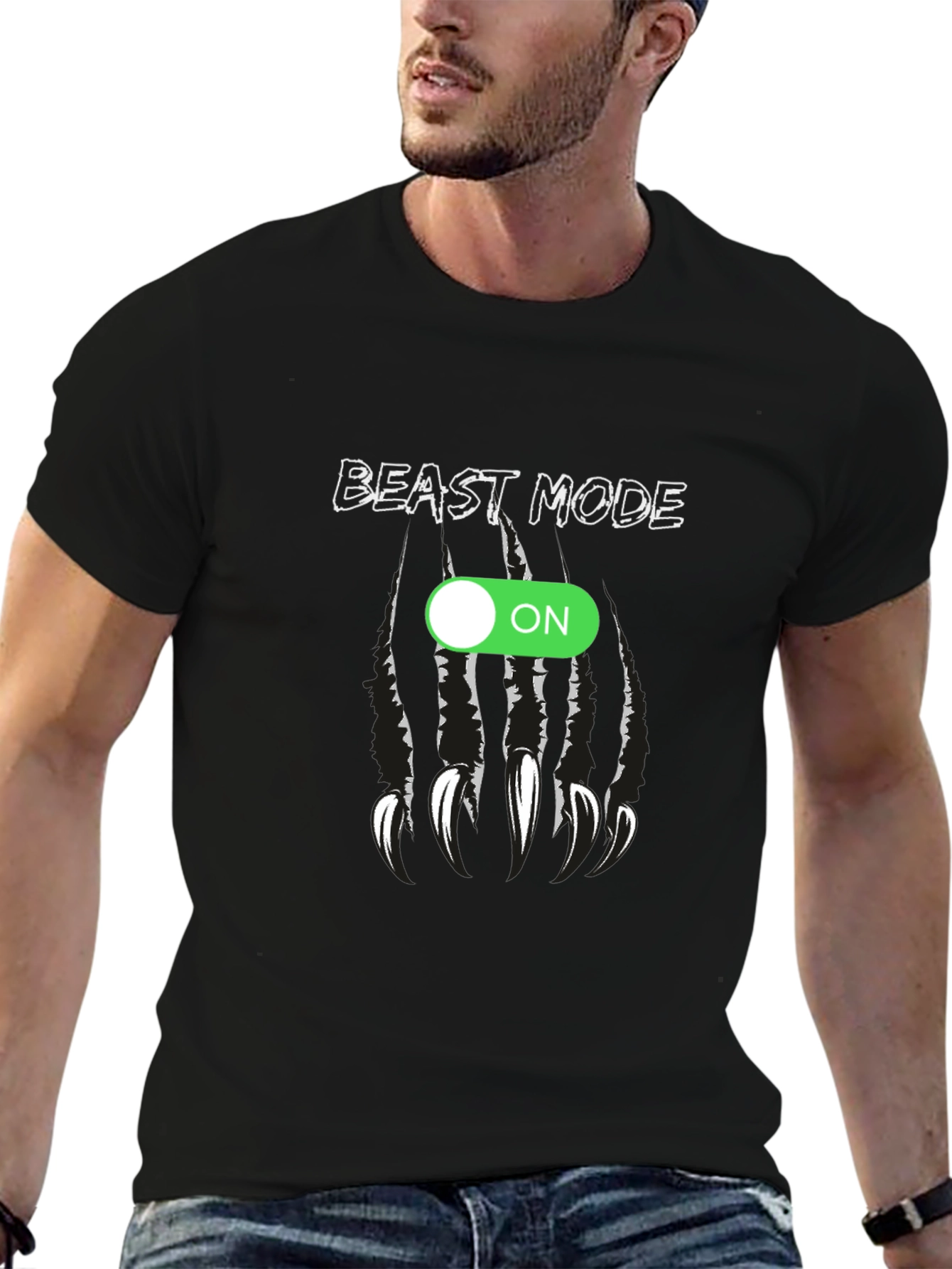 Beast Mode ON Graphic Tee - Black