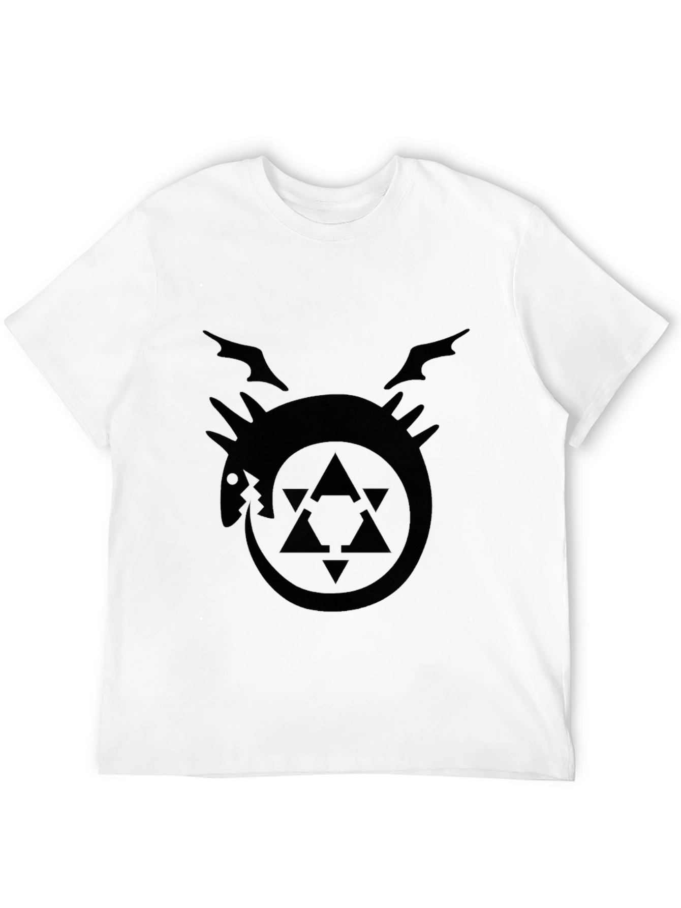 Ouroboros Dragon Print Black Tee