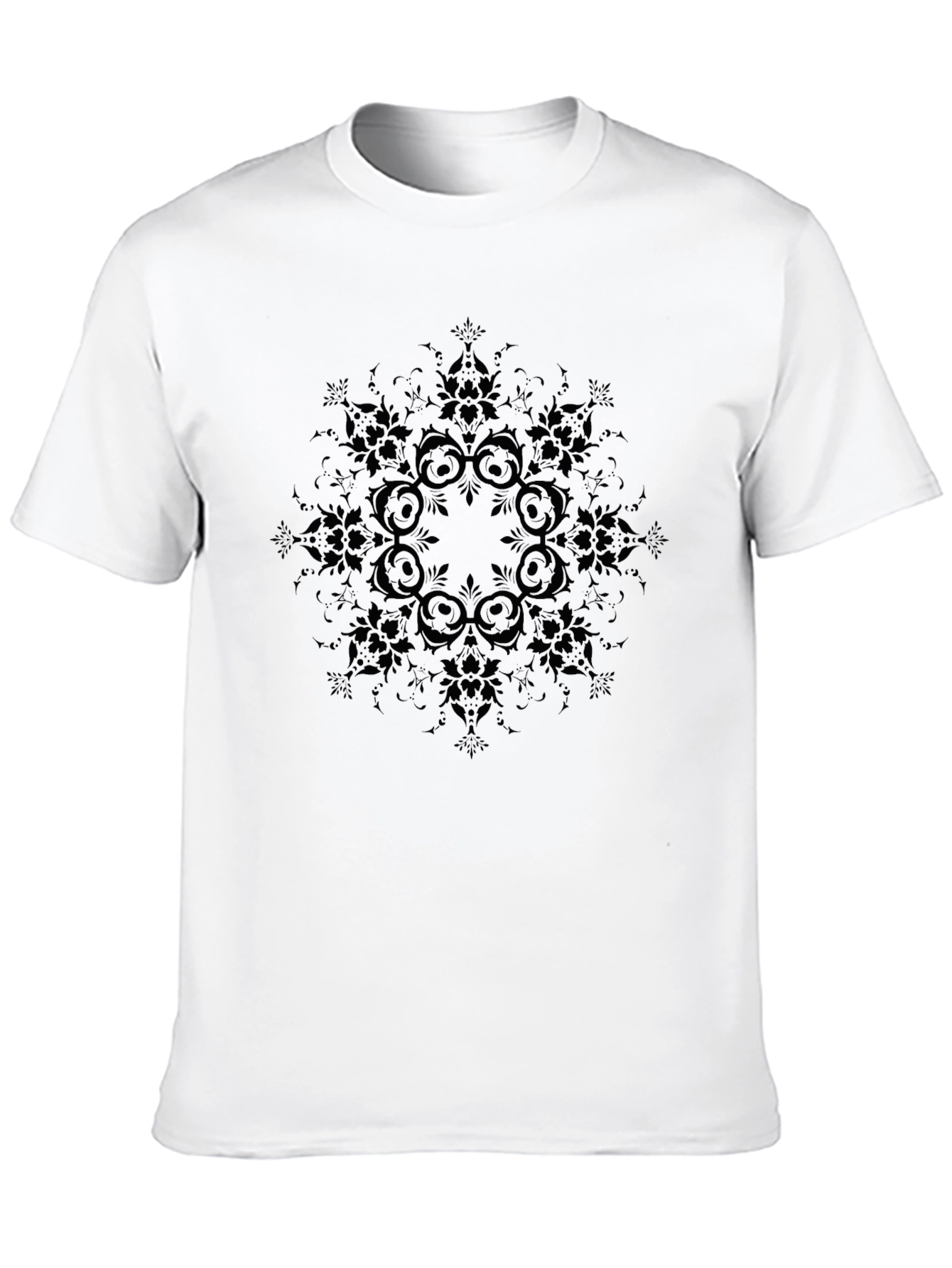 Black Floral Mandala T-Shirt - Stylish Comfort
