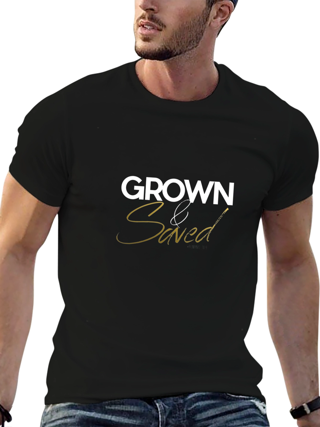 Grown & Saved Graphic Print Black T-Shirt