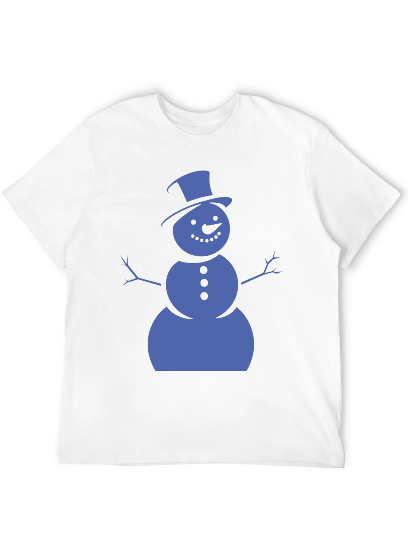 Snowman Graphic Tee - Black Cotton Shirt