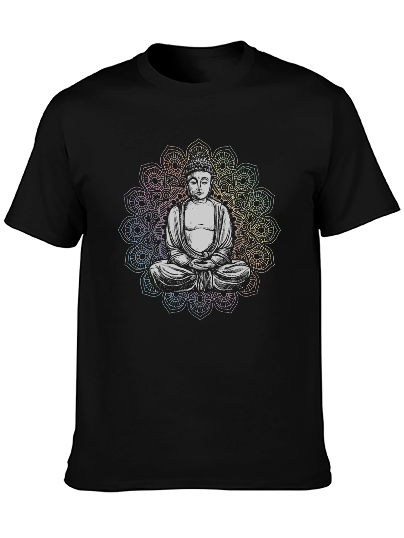 Buddha Mandala Graphic Black T-Shirt
