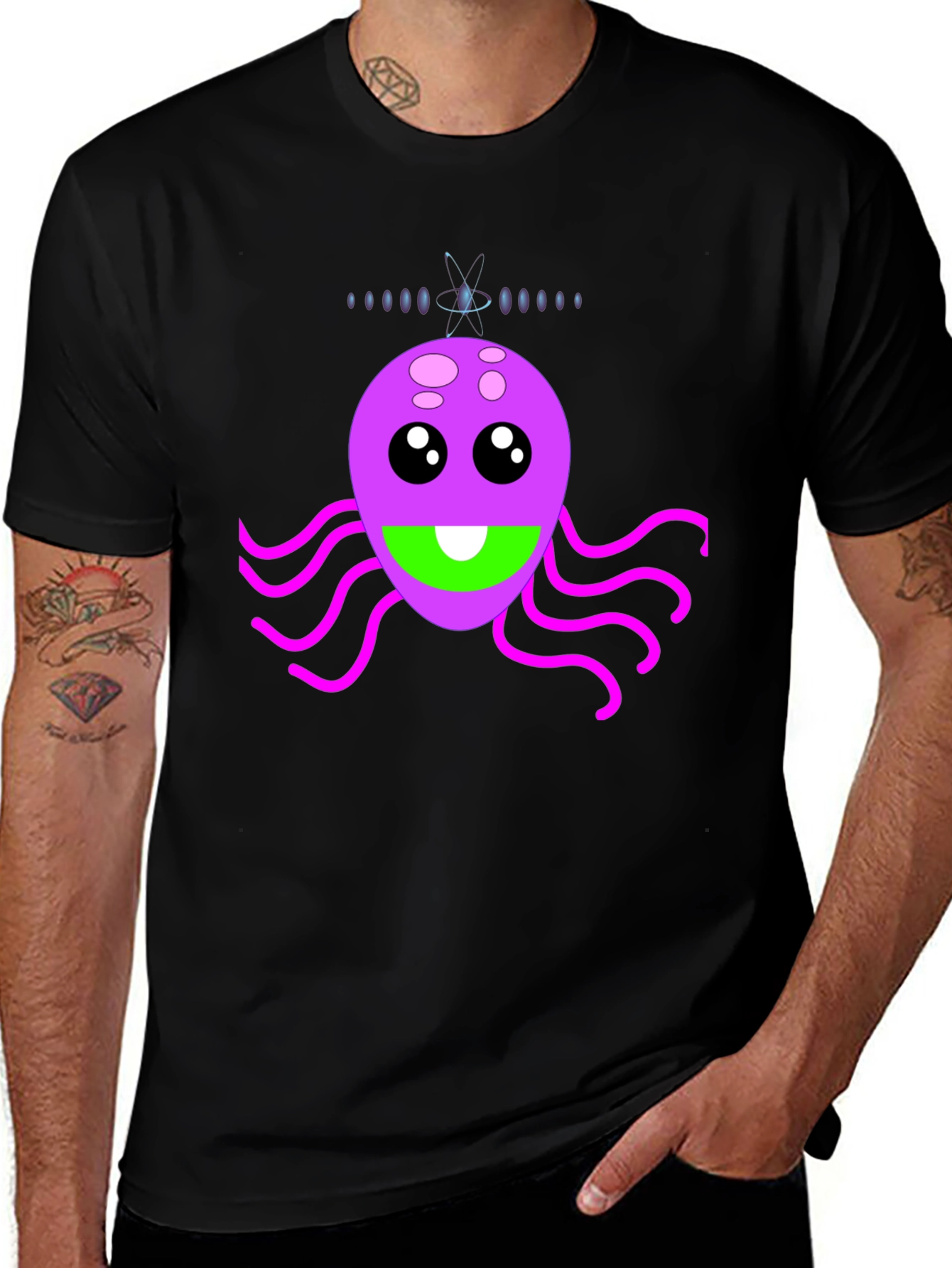 Funky Alien Graphic Tee - Black