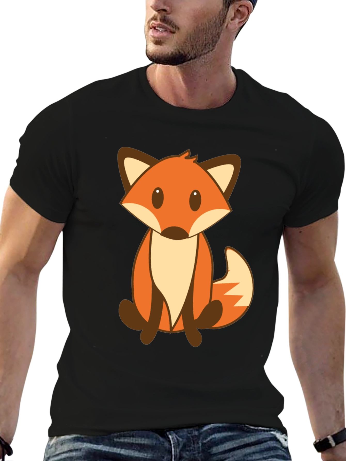 Cute Cartoon Fox Graphic Tee - Unisex