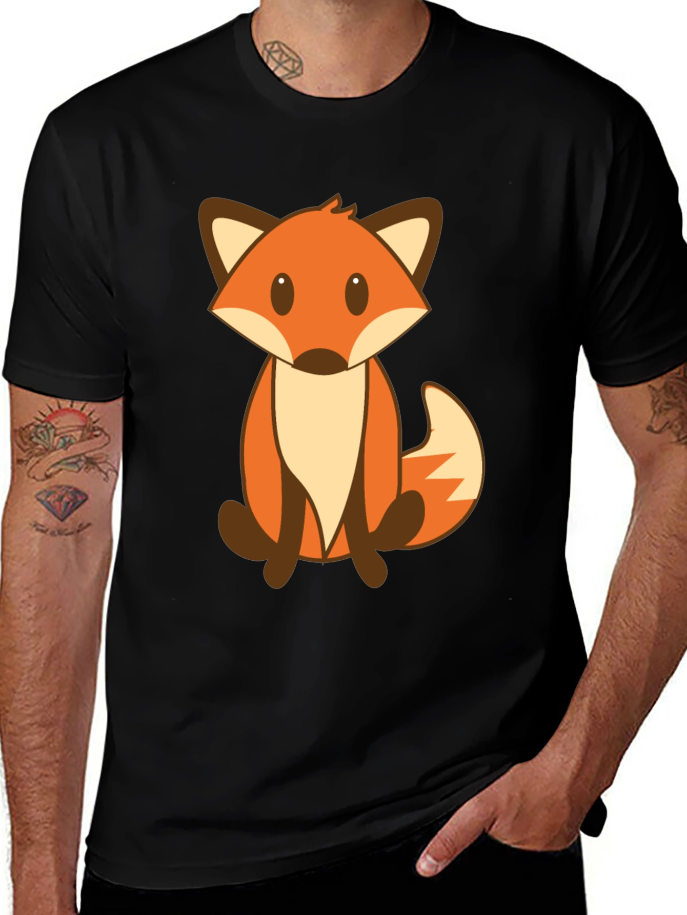 Cute Cartoon Fox Graphic Tee - Unisex