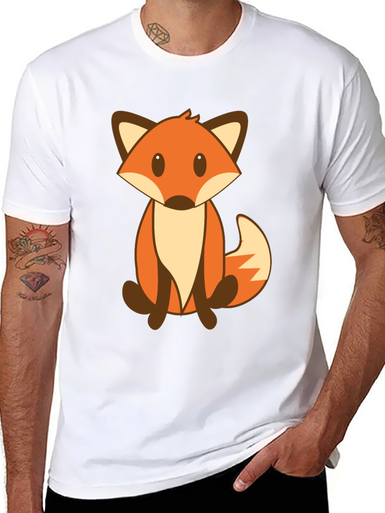 Cute Cartoon Fox Graphic Tee - Unisex