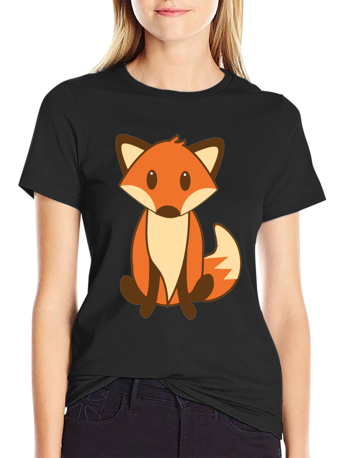 Cute Cartoon Fox Graphic Tee - Unisex