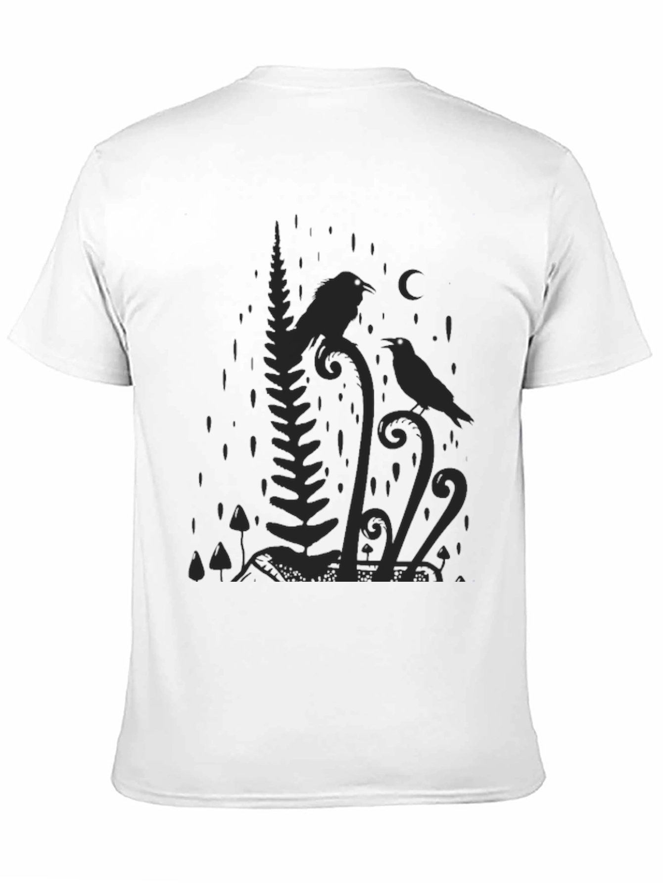 Raven Moon Graphic Tee - Nature Inspired Black T-Shirt