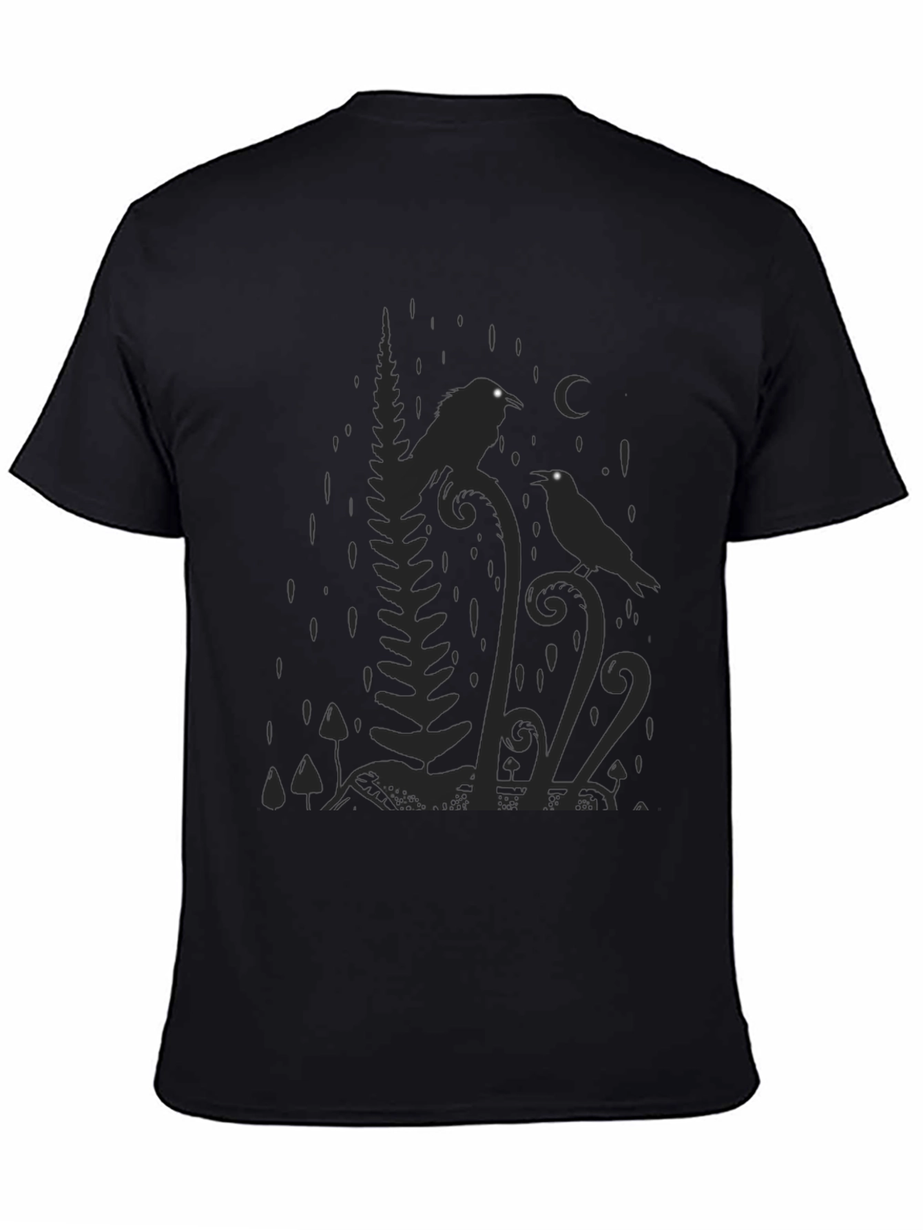 Raven Moon Graphic Tee - Nature Inspired Black T-Shirt
