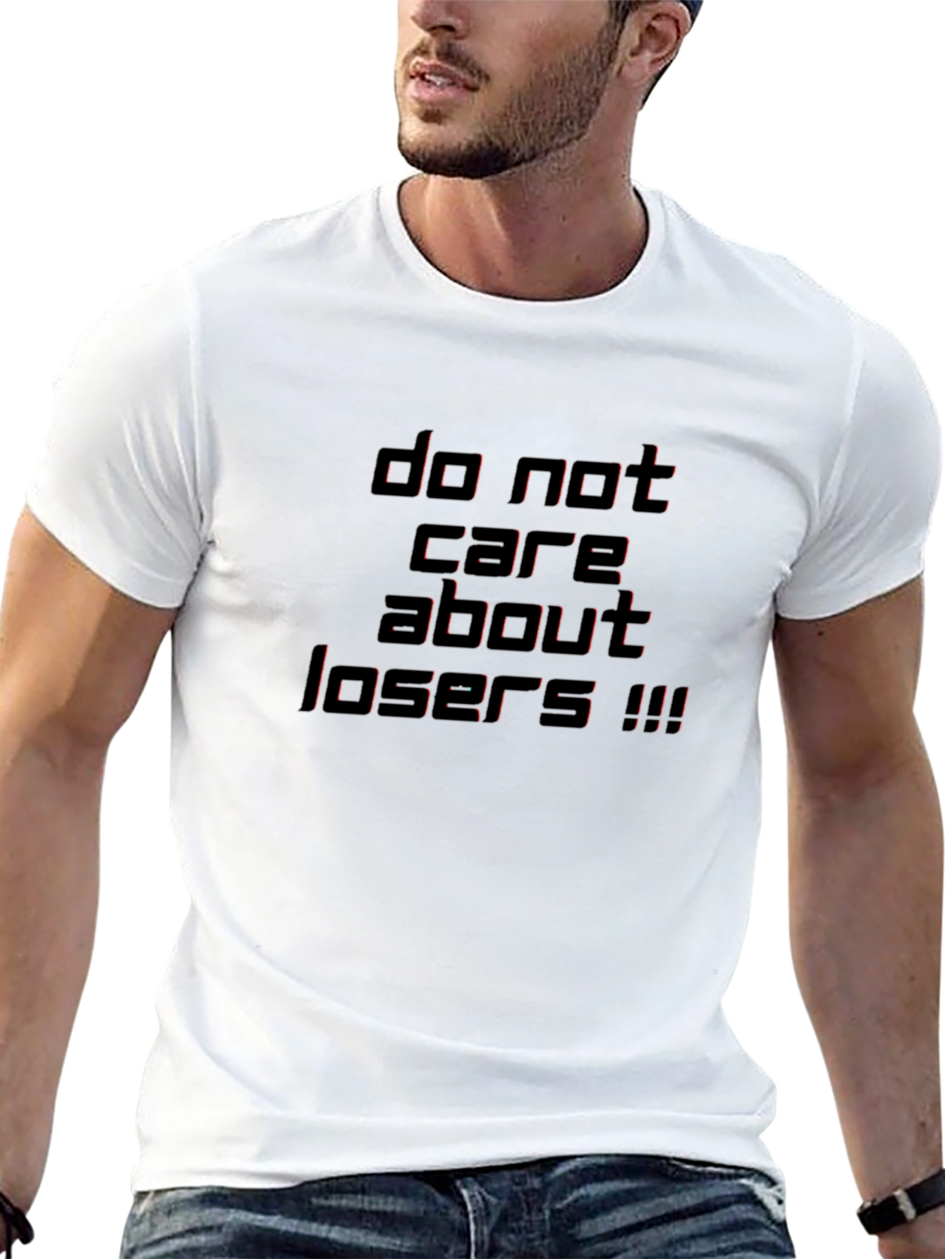 Edgy Graphic Tee - Do Not Care About Losers