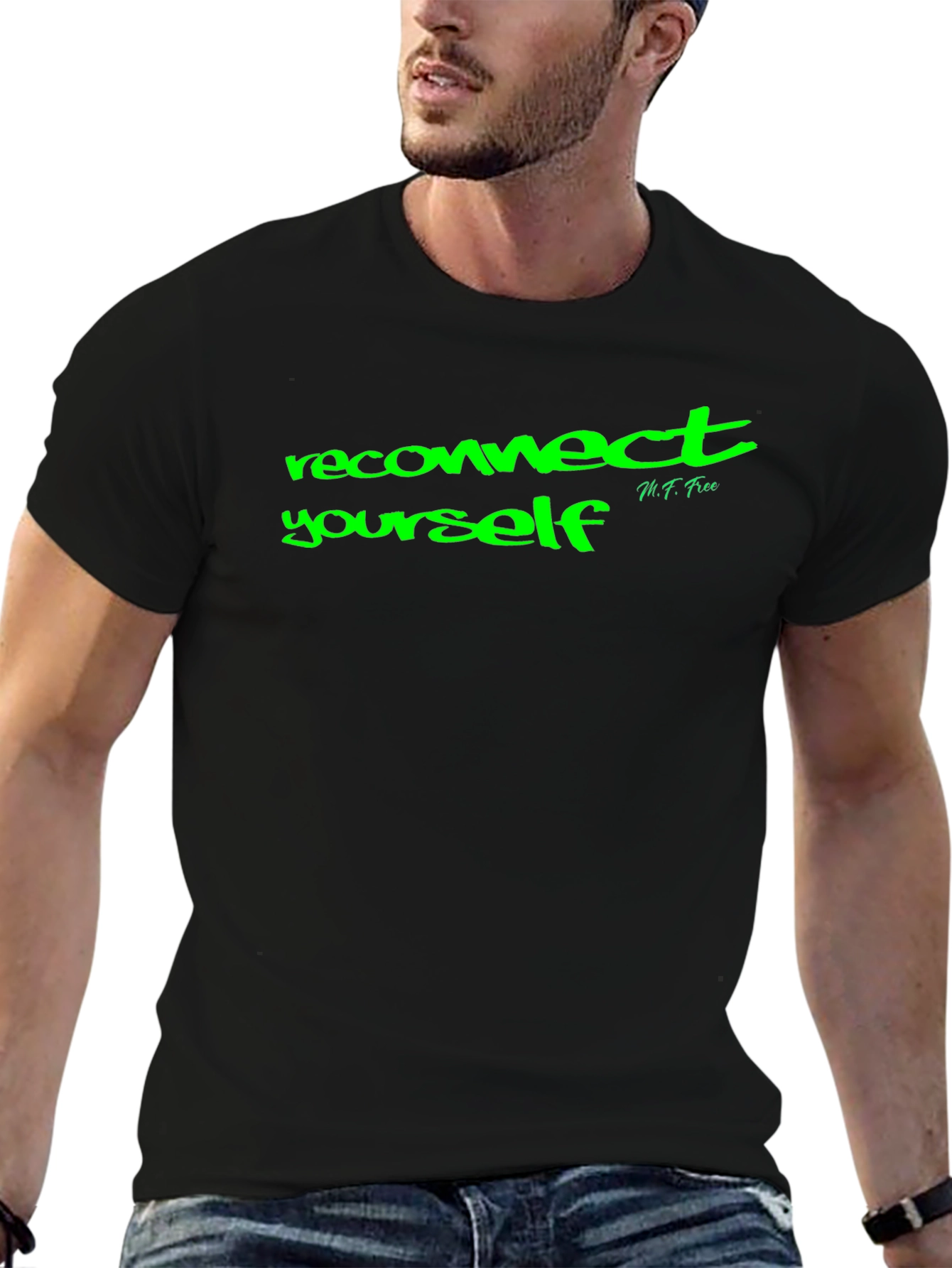 Reconnect Yourself Black Graphic Tee