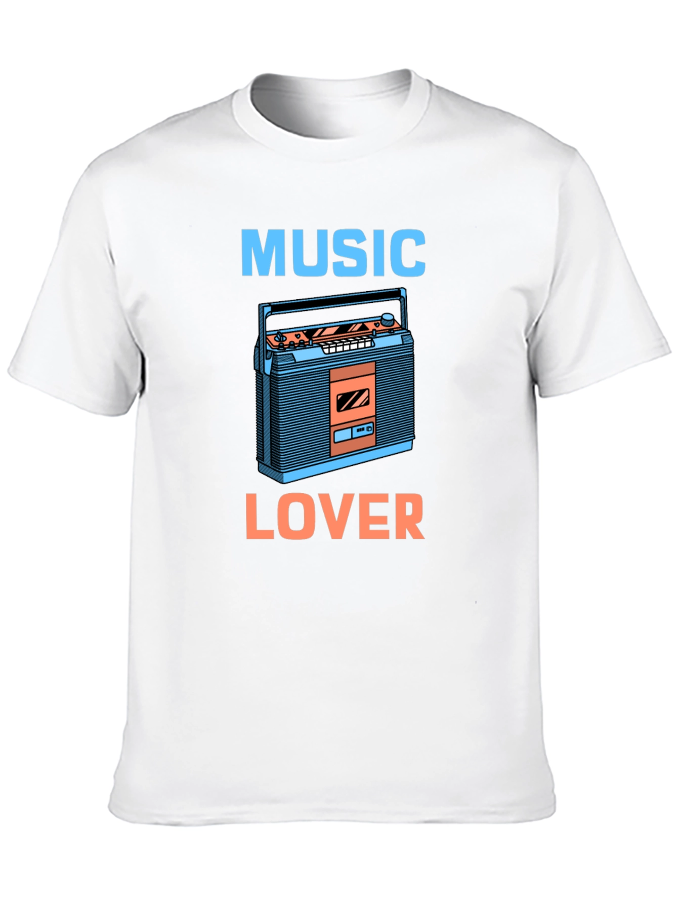 Music Lover Retro Boombox Graphic T-Shirt