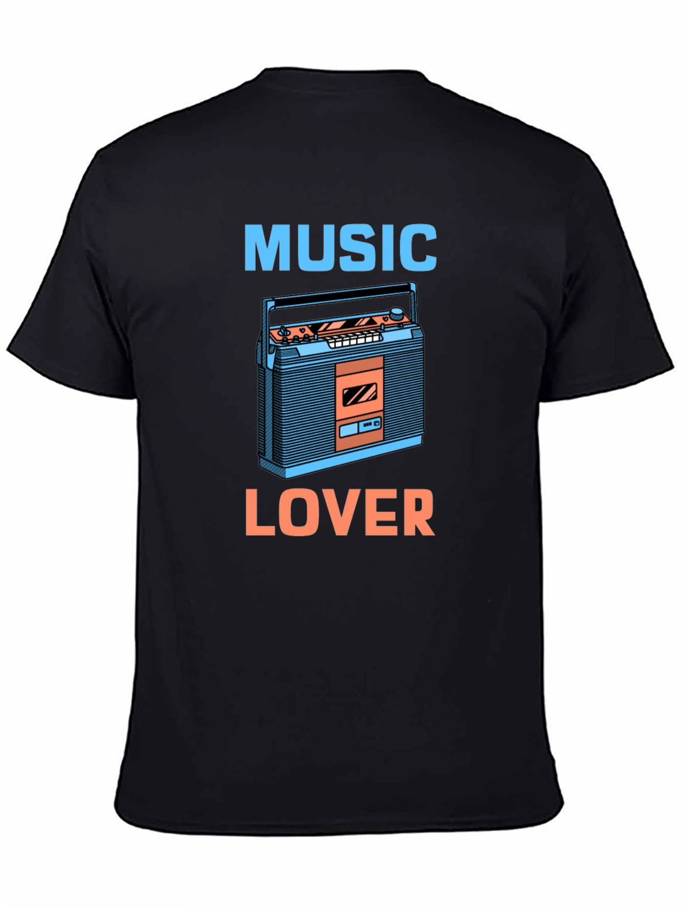 Music Lover Retro Boombox Graphic T-Shirt