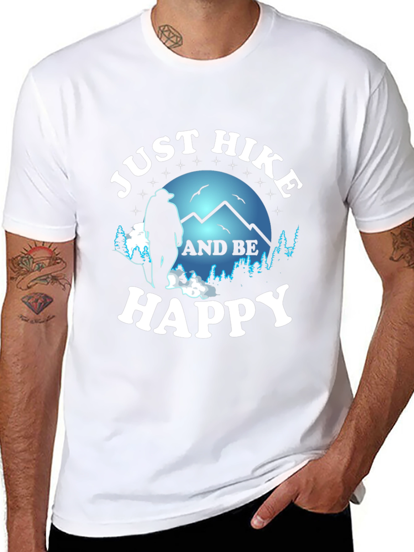 Just Hike and Be Happy Graphic T-Shirt
