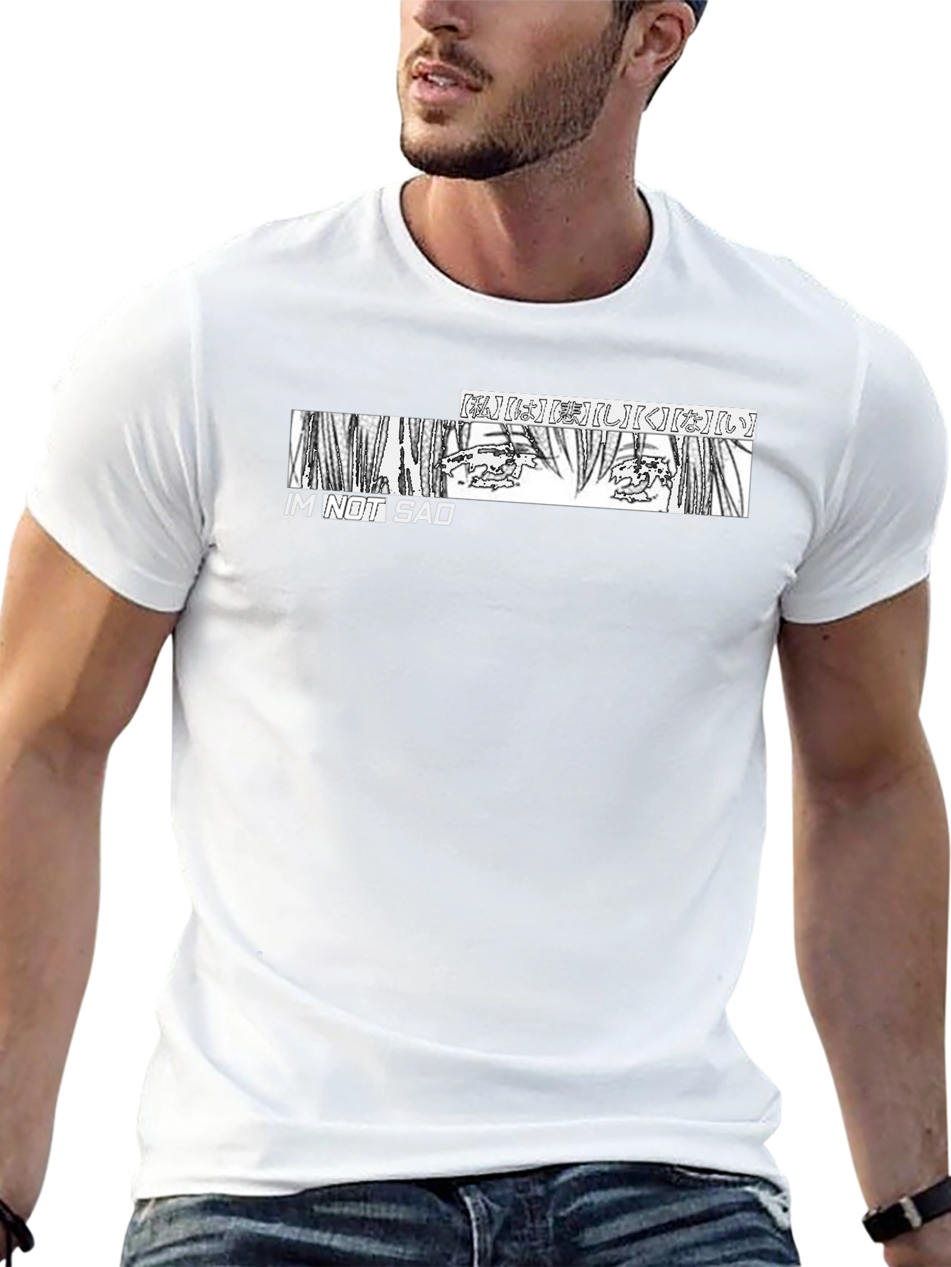 IM NOT SAD Anime Manga Graphic Tee