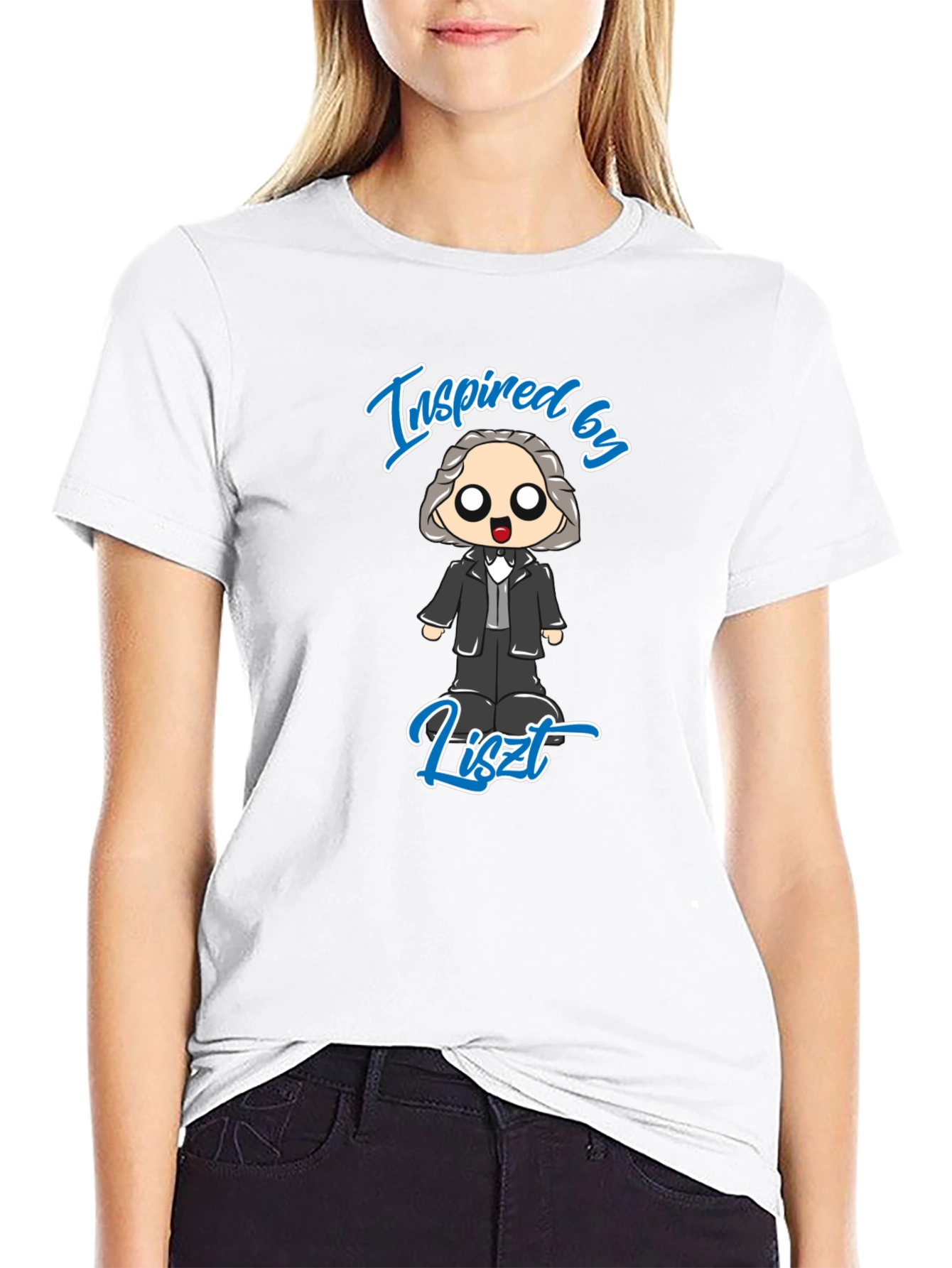 Inspired by Liszt Black T-Shirt - Music Composer Design