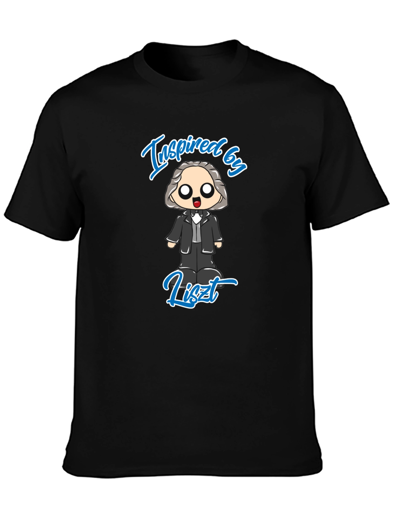 Inspired by Liszt Black T-Shirt - Music Composer Design