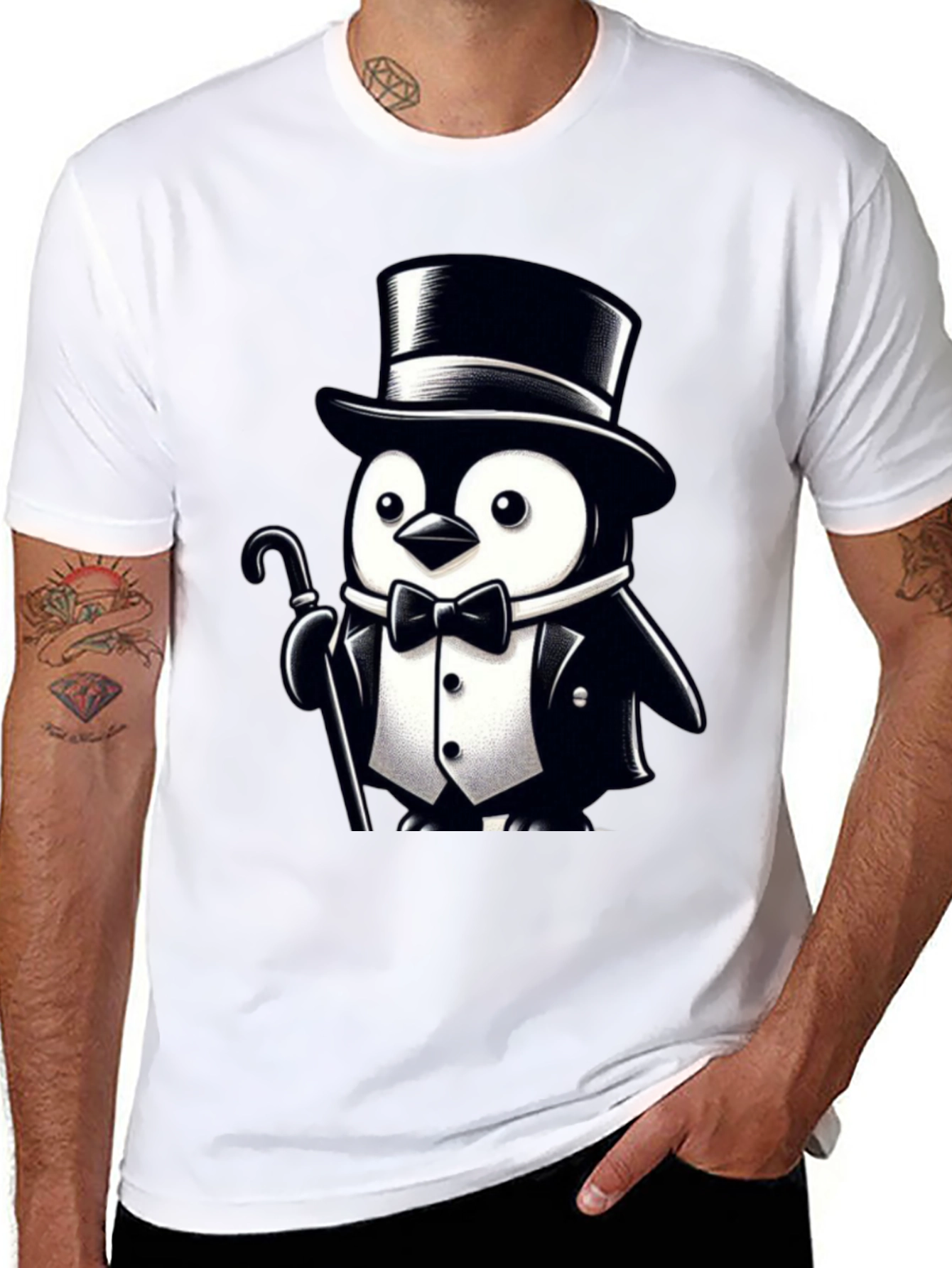 Penguin Tuxedo Graphic Tee - Classy Cool