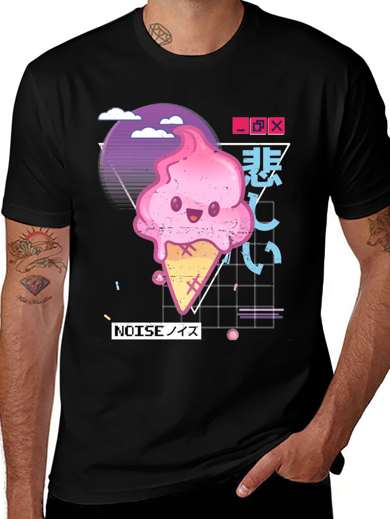 Kawaii Ice Cream Cone Graphic Tee