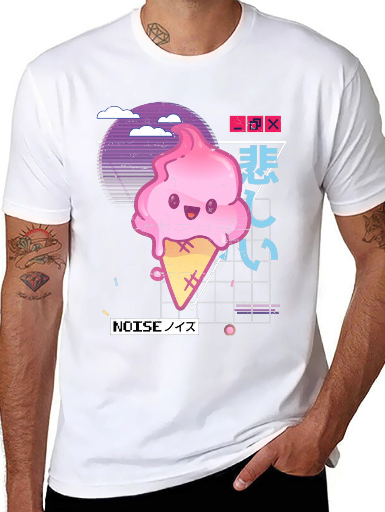 Kawaii Ice Cream Cone Graphic Tee