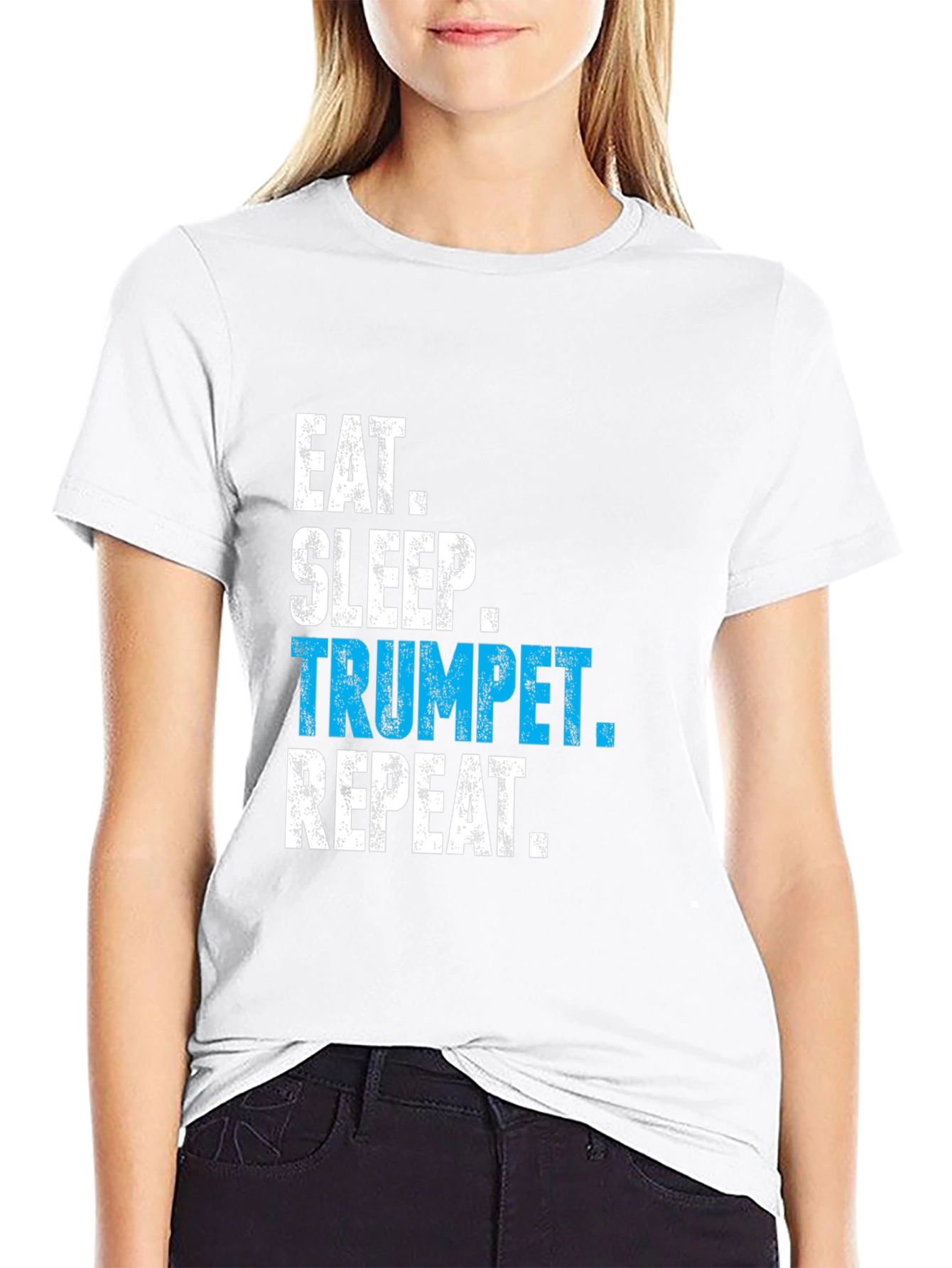 Eat Sleep Trumpet Repeat Black T-Shirt