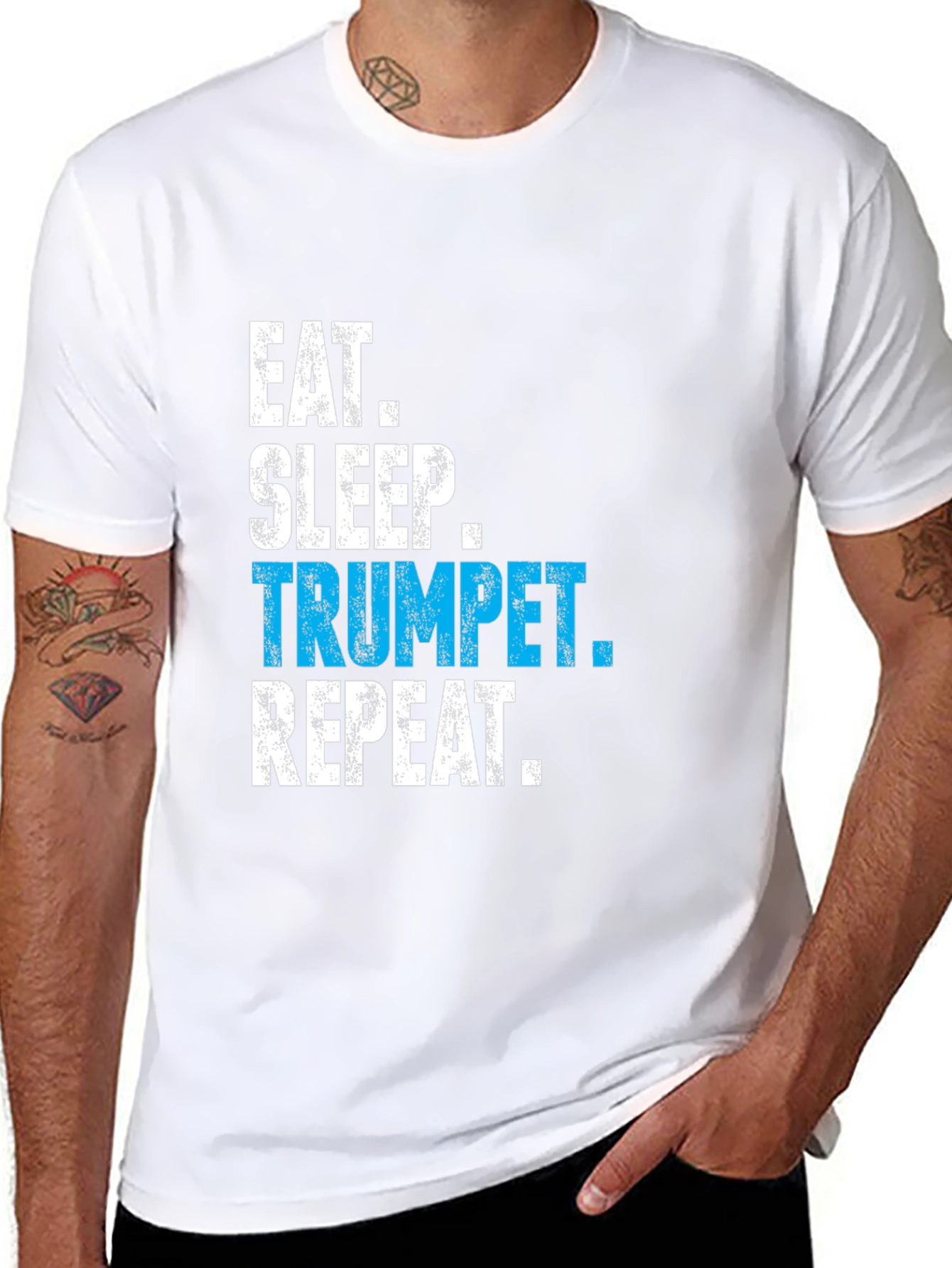 Eat Sleep Trumpet Repeat Black T-Shirt