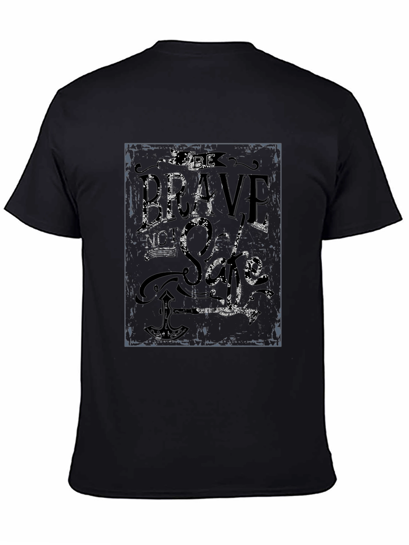 Brave Soul Mens Graphic Print Black T-Shirt