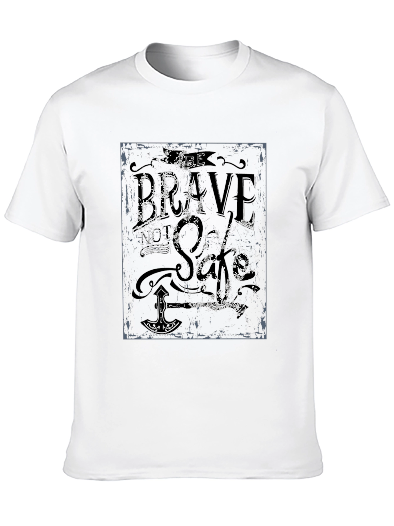 Brave Soul Mens Graphic Print Black T-Shirt