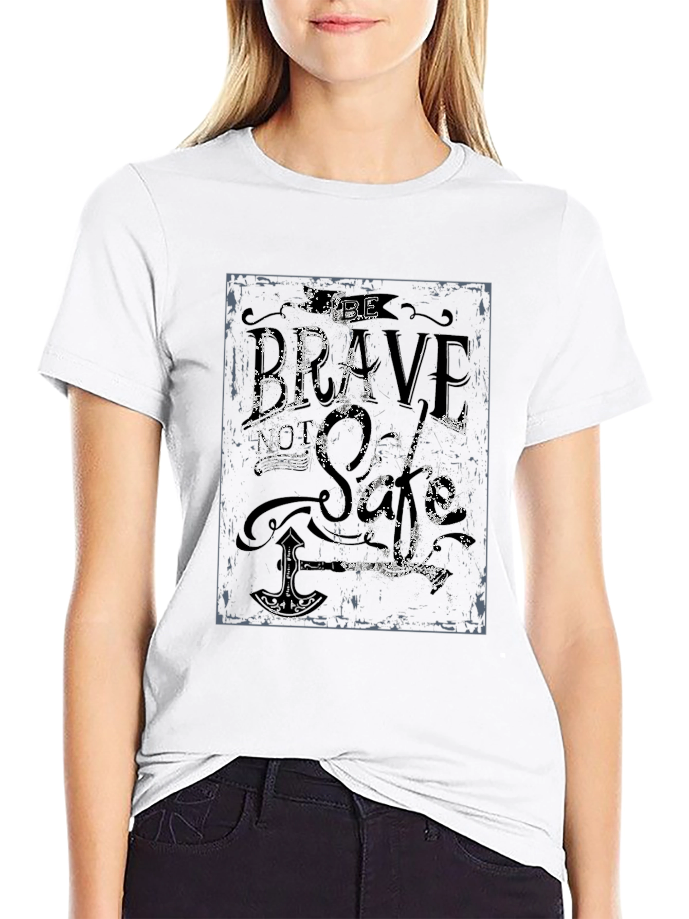 Brave Soul Mens Graphic Print Black T-Shirt
