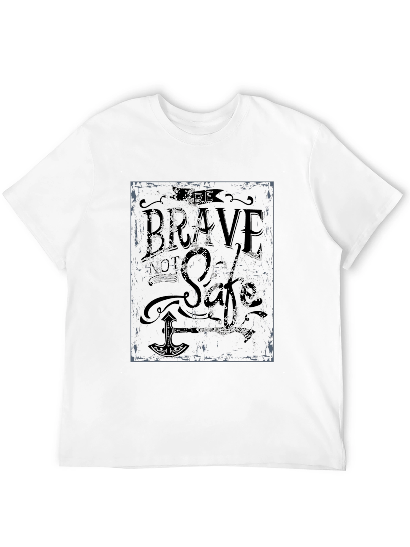 Brave Soul Mens Graphic Print Black T-Shirt