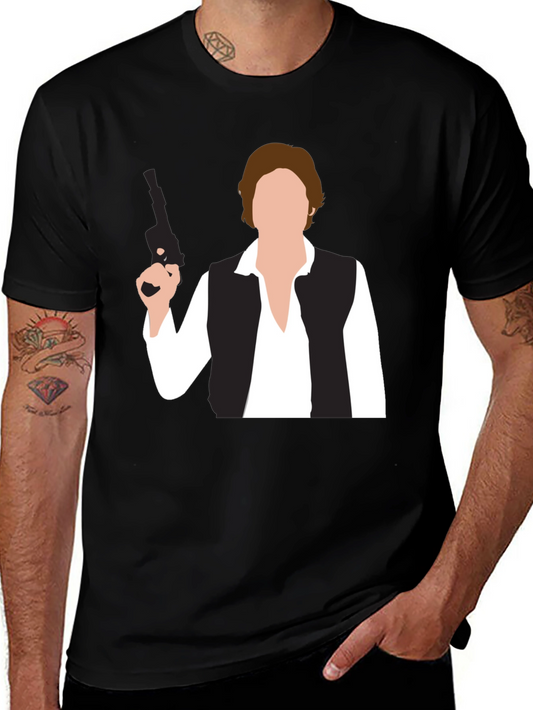 Han Solo Graphic T-Shirt - Black Cotton Blend