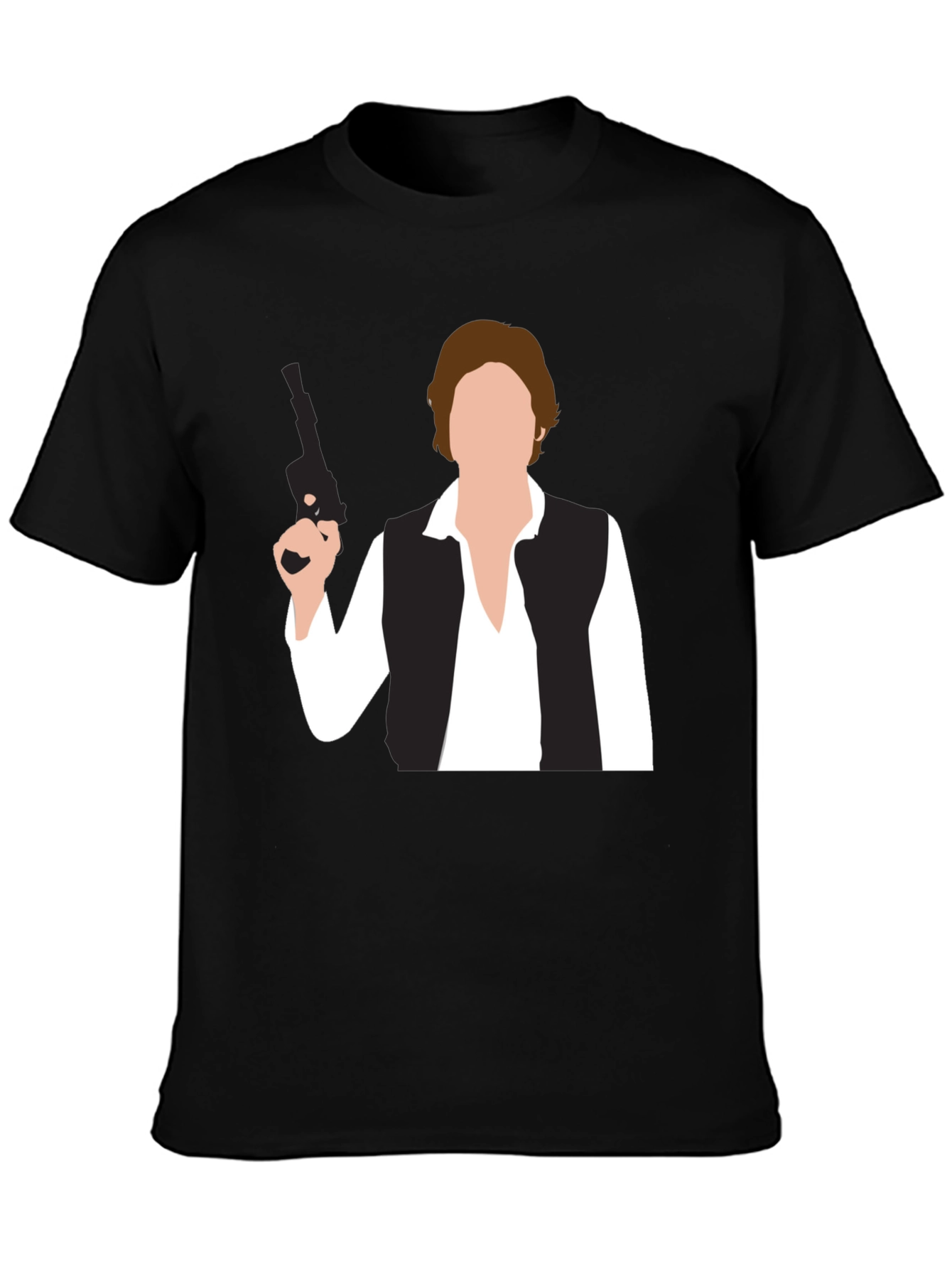 Han Solo Graphic T-Shirt - Black Cotton Blend