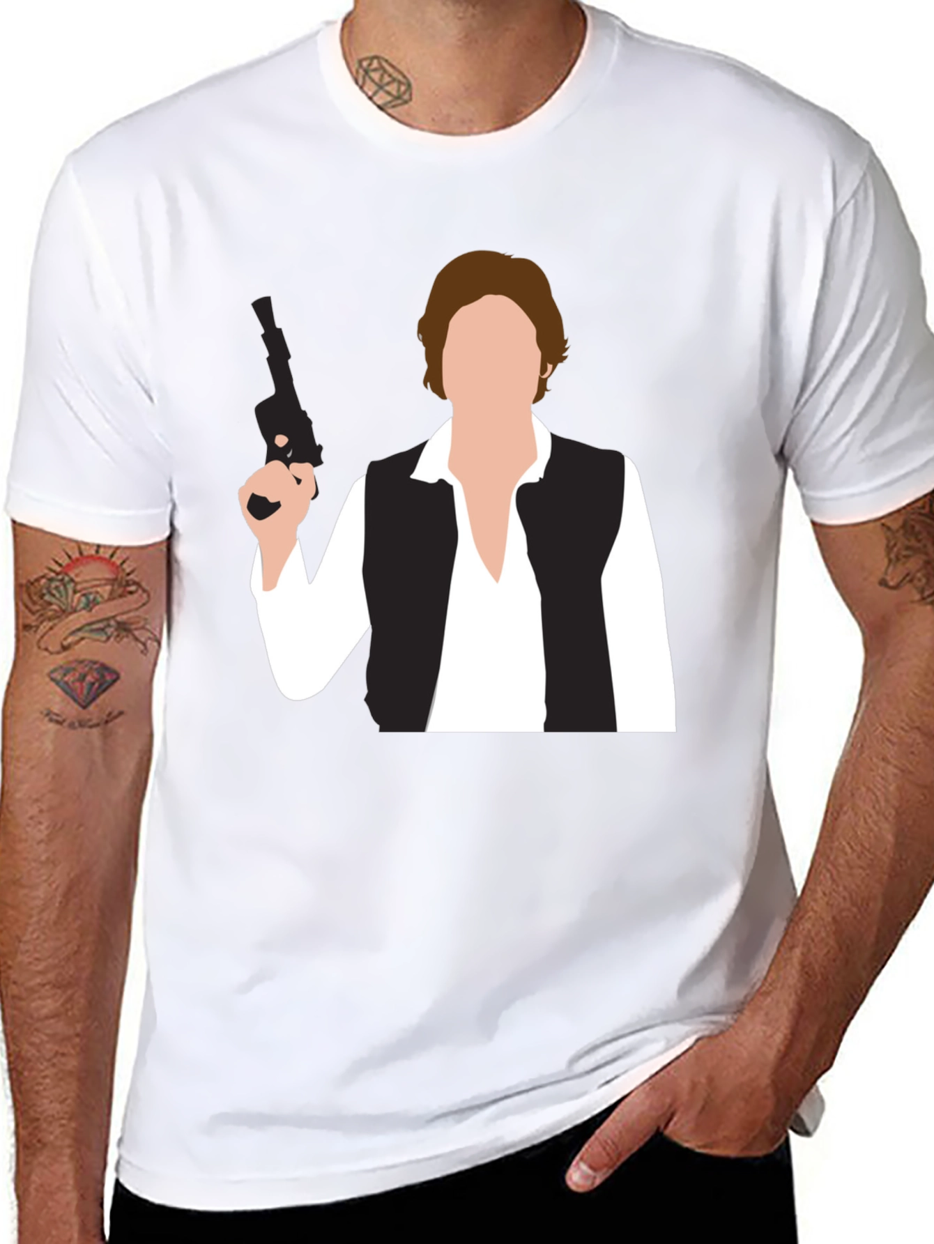 Han Solo Graphic T-Shirt - Black Cotton Blend