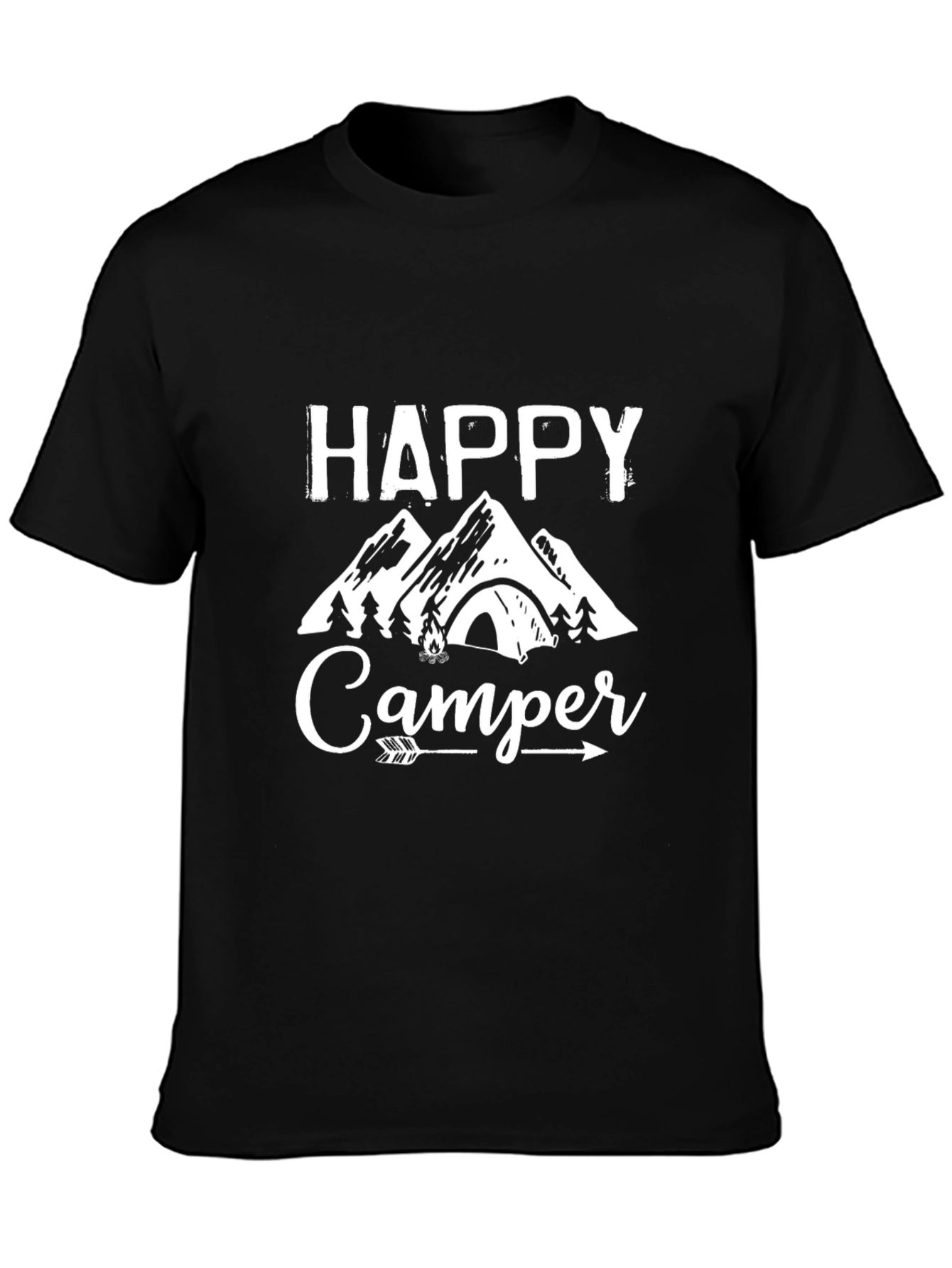 Happy Camper Graphic Tee - Mountain Camping T-Shirt