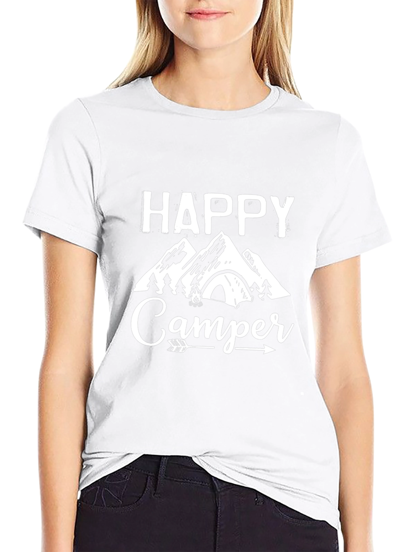 Happy Camper Graphic Tee - Mountain Camping T-Shirt