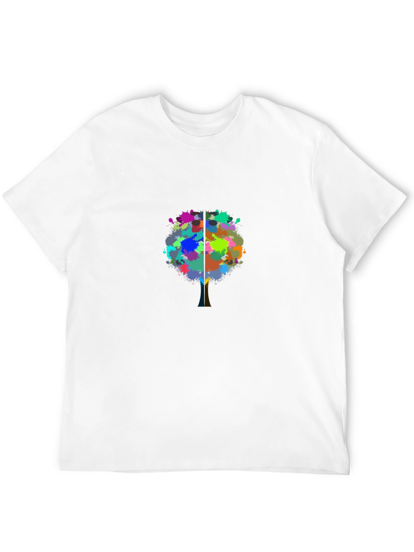 Abstract Tree Splatter Black T-Shirt