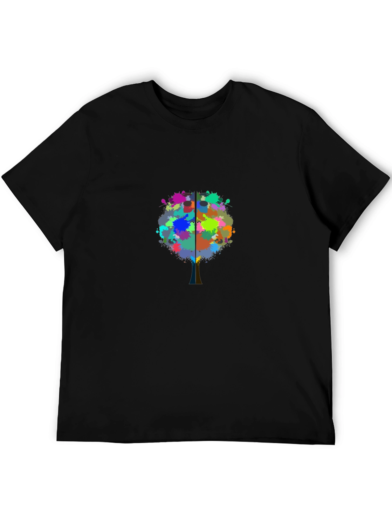 Abstract Tree Splatter Black T-Shirt