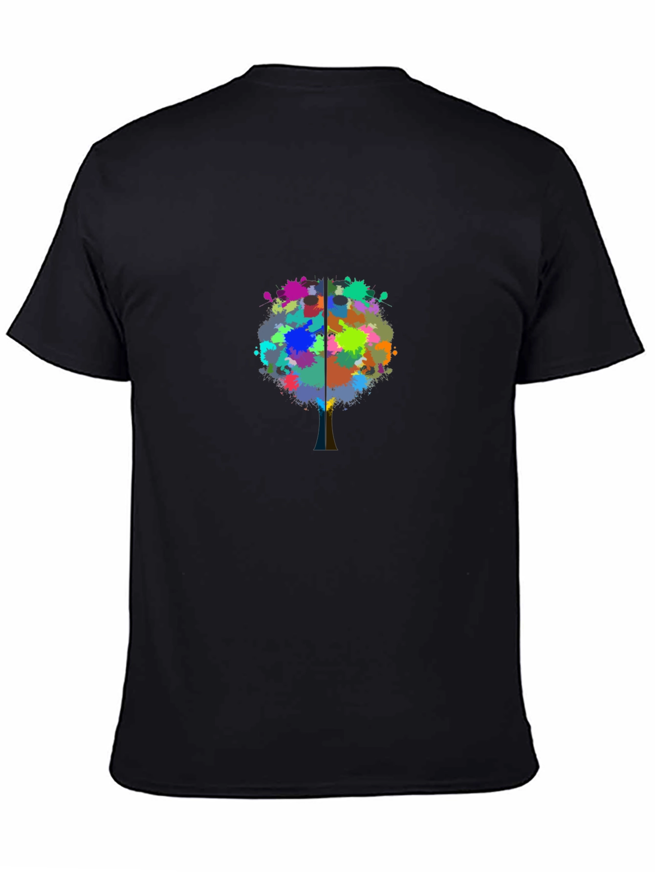 Abstract Tree Splatter Black T-Shirt