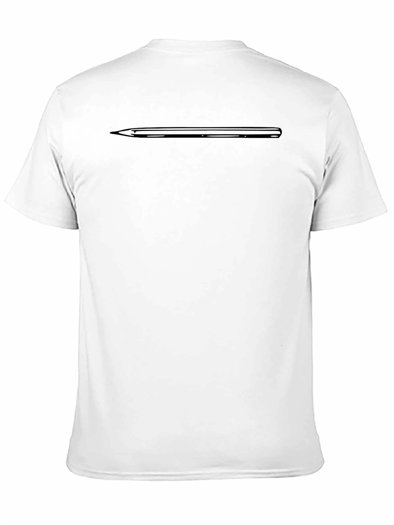 Minimalist Black T-Shirt with Pencil Graphic
