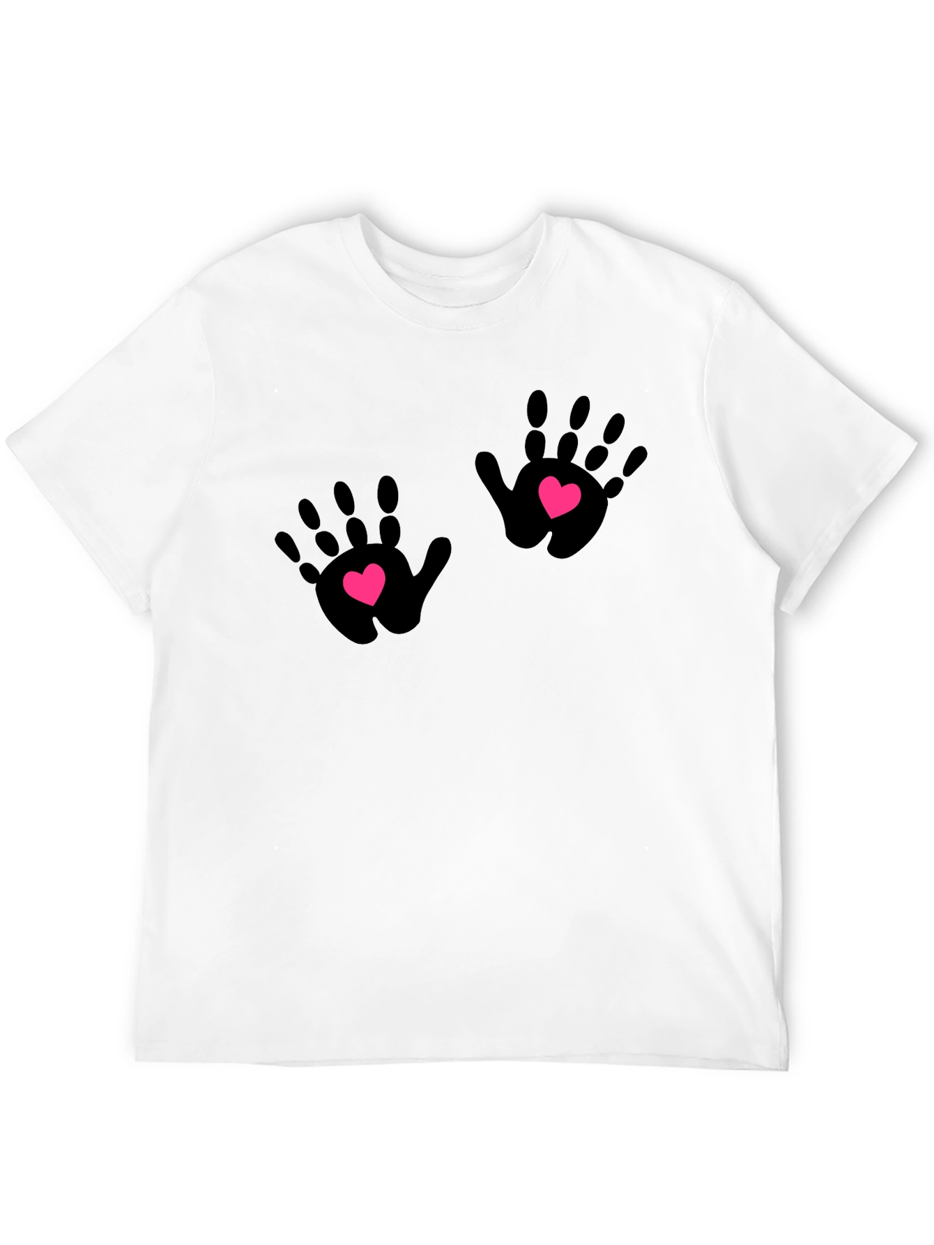 Handprint Heart T-Shirt - Black